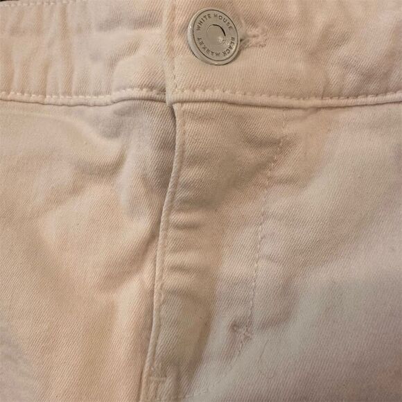 White House Black Market Denim Mini Skirt Off-White Stretch Size 4 - Picture 4 of 11
